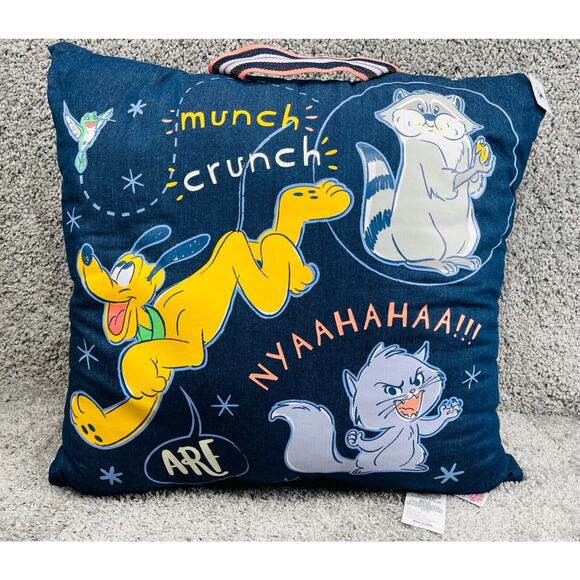 Disney Parks Blue Sidekick Pals Print Throw Pillow 22" x 24" New